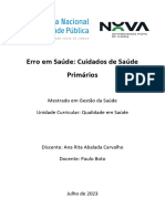 Trabalho Individual Sobre o Erro em Saúde Nos CSP - Ana Rita Carvalho