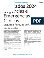 Simulado de Urgências e Emergências Clínicas