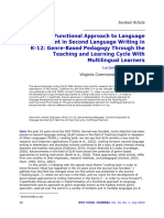 A Functional Approach To Language Development in Second Language Writing in K-12: Genre-Based Pedagogy Through The Teaching and Learning Cycle With Multilingual Learners, Luciana C. de Oliveira