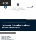 Presupuesto Orientado A Resultados de Inst Pilotos 2015