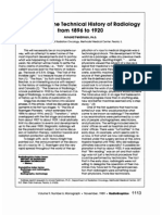 A Sketch of The Technical History of Radiology From 1896 To 1920