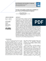 Vietnamese EFL Teachers' Perceptions and Practices of Reflective Teaching As A Tool For Professional Development