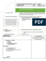 A. Content Standard: School Quarter Teacher Week Subject Date