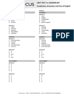 Focus3 2E Unit Test Vocabulary Grammar UoE Unit3 GroupA B ANSWERS