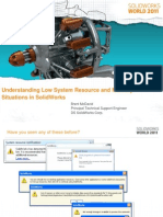 Understanding Low System Resource and Memory Situations in Solid Works SWWorld2011