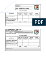 Lista de Cotejo - Prekinder - Kinder - Prepa