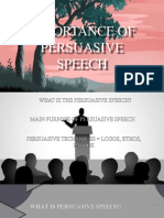 Lesson 7 IMPORTANCE OF PERSUASIVE SPEECH