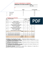 Subject: Mathematics (311) Senior Secondary Course: Question Paper Design-Combined