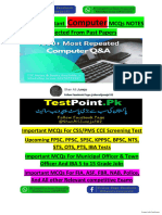 Computer 1000 Most Repeated MCQs by TestPoint - PK