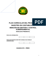 Plan Curricular de Maestría en Gestión y Control Gubernamental