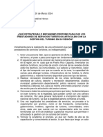 Qué Estrategias o Mecanismo Propone para Que Los Prestadores de Servicios Turísticos Articulen Con La Gestión Del Turismo en Su Región