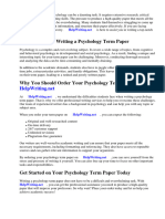 Psychology Term Paper Ideas