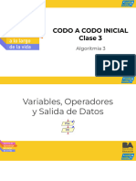 Clase 03 - Algoritmia 3 - Variables, Operadores y Salida de Datos