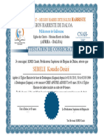 Attestation de Consécration