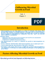 Factors Influencing Microbial Growth On Food: Unit - I Chapter - 3