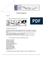 Aprova Mais - Variação Linguística - Exercícios