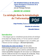 La Néologie Dans La Terminologie de L'informatique