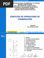 Tema 4. Operaciones de Conminución Ejercicios