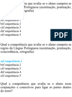 Quiz Sobre As Cinco Competencias Do Enem