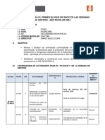 Hoja de Ruta para El Primer Bloque de Inicio de Las Semanas de Gestión