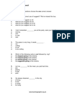 Verb Patterns 1 Quiz