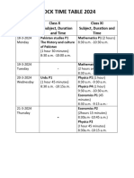 Mock Time-Table