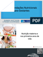 Aula 02 - Recomendações Nutricionais para Gestantes Descrição