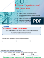 Systems of Linear Equations and Their Solutions