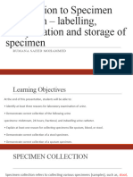 LECTURE 6. Specimen Collection.