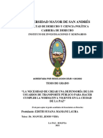 Universidad Mayor de San Andrés: Facultad de Derecho Y Ciencia Política Carrera de Derecho