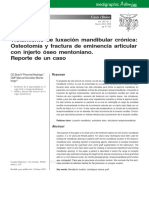 Tratamiento de Luxación Mandibular Crónica: Osteotomía y Fractura de Eminencia Articular Con Injerto Óseo Mentoniano. Reporte de Un Caso