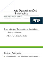 Principais Demonstrações Financeiras