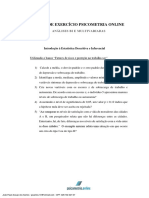 Cadernos de Exercício Análises Bi e Multivariadas