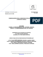 Informe Comisión de Venecia Sobre Independencia Judicial