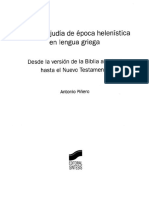 Literatura Judía de Época Helenística en Lengua Griega. (Antonio Piñero)