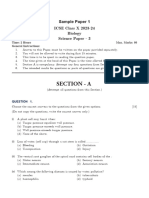 Section - A: Sample Paper 1 ICSE Class X 2023-24 Biology Science Paper - 3