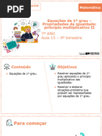 Equações de 1º Grau - Propriedades Da Igualdade: Princípio Multiplicativo II