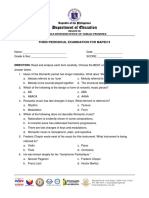 G9 Mapeh 3RD Quarter Unified Test