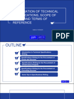 B07 - Preparation of Technical Specifications, Scope of Work, and Terms of Reference