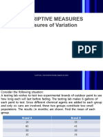 Descriptive Measures - Measures of Variation