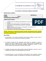 Relatório de PráticaFisiologia e Biofísica - Profa. Juliana Gonçales