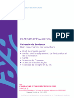 Rapports D'Évaluation - 2 Cycle: Université de Bordeaux