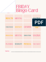 Pink Bright Fun Easter Bingo Card