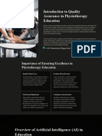 Introduction To Quality Assurance in Physiotherapy Education