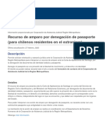 Recurso de Amparo Por Denegación de Pasaporte (Para Chilenos Residentes en El Extranjero)