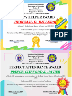 Award Certificates SY 2022 2023