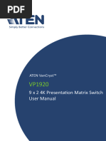 9 X 2 4K Presentaon Matrix Switch User Manual: Aten Vancryst™