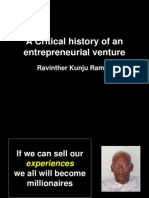 A Critcal History of An Entrepreneurial Venture