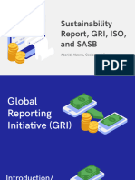 Sustainability Report, GRI, ISO, and SASB 