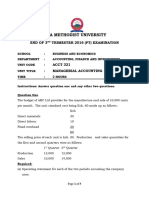 Managerial Accounting (Acct 321) 3rd Trimester 2016